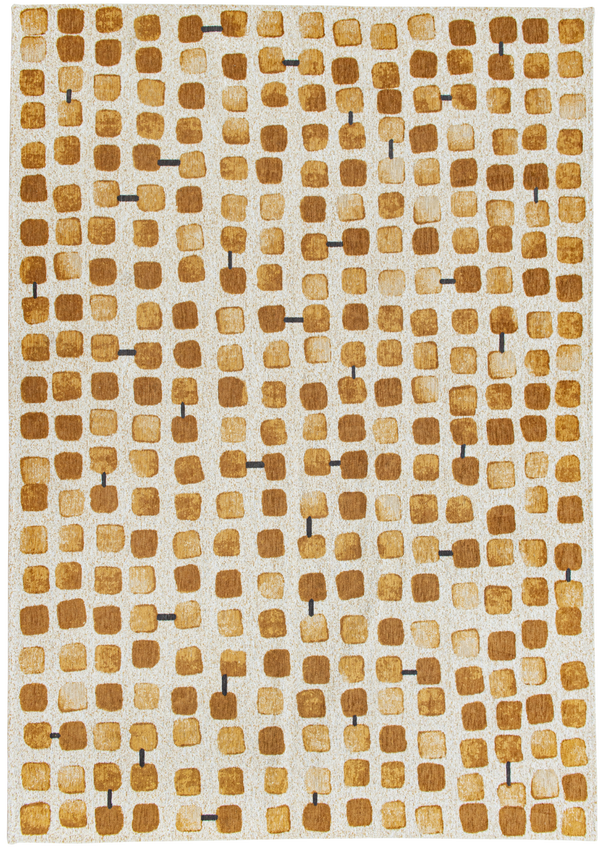 Louis de Pootere Craft Cobblestone 100% PET Poly Mechanically Woven Jacquard Flatweave Geometric Rug Peach Party 7'10"