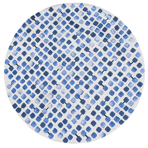 Louis de Pootere Craft Cobblestone 100% PET Poly Mechanically Woven Jacquard Flatweave Geometric Rug Amparo Blues 7'10"