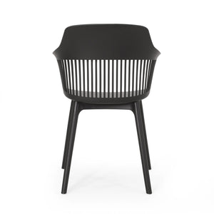 English Elm Christopher Knight Home® - DAHLIA Weather-Resistant Outdoor Chair with Durable Polypropylene Frame, Modern Minimalist Design Black 26.7 L x 23.7 W x 22.2 H 68374.00BLK