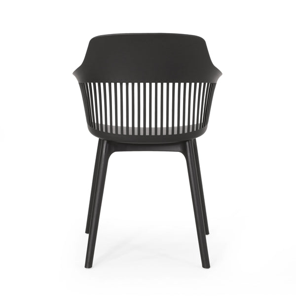 English Elm Christopher Knight Home® - DAHLIA Weather-Resistant Outdoor Chair with Durable Polypropylene Frame, Modern Minimalist Design Black 26.7 L x 23.7 W x 22.2 H 68374.00BLK