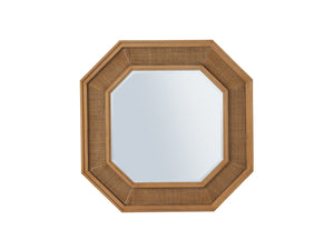 Lexington Barclay Butera Thalia Octagonal Mirror – Elegant Wooden Frame With Woven Cane And Beveled Glass For Timeless Charm Table Rock  934-204