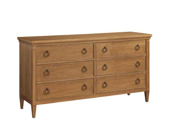 Lexington Barclay Butera Hobie Double Dresser With 6 Soft-close Drawers And Custom Pendant Hardware For Timeless Style Table Rock  934-222