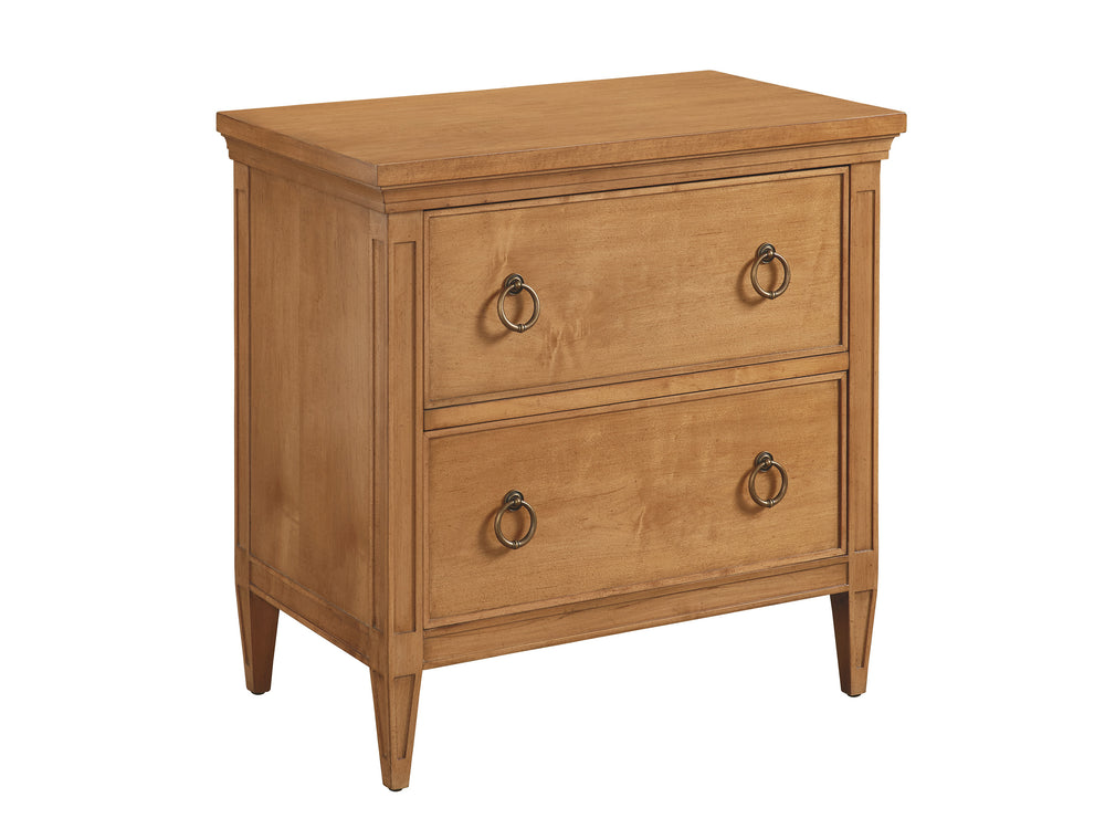 Lexington Barclay Butera Forest Nightstand - Elegant Design With Soft-close Drawers And Timeless Tapered Legs For Cozy Spaces Table Rock  934-621