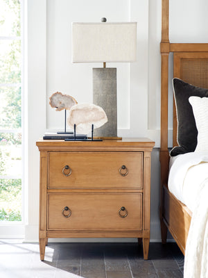 Lexington Barclay Butera Forest Nightstand - Elegant Design With Soft-close Drawers And Timeless Tapered Legs For Cozy Spaces Table Rock  934-621