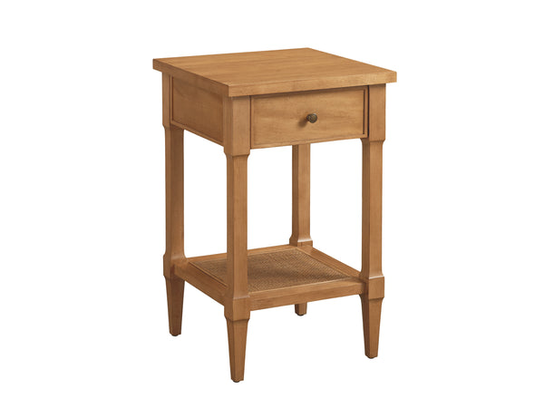 Lexington Barclay Butera Bay Night Table - Elegant Storage Solution With Soft-close Drawer And Woven Cane Shelf For Cozy Spaces Table Rock  934-622