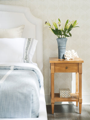 Lexington Barclay Butera Bay Night Table - Elegant Storage Solution With Soft-close Drawer And Woven Cane Shelf For Cozy Spaces Table Rock  934-622