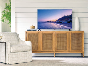 Lexington Barclay Butera Bluebird Media Console: Timeless Design With Woven Cane Panels And Adjustable Shelves For Versatility Table Rock  934-907