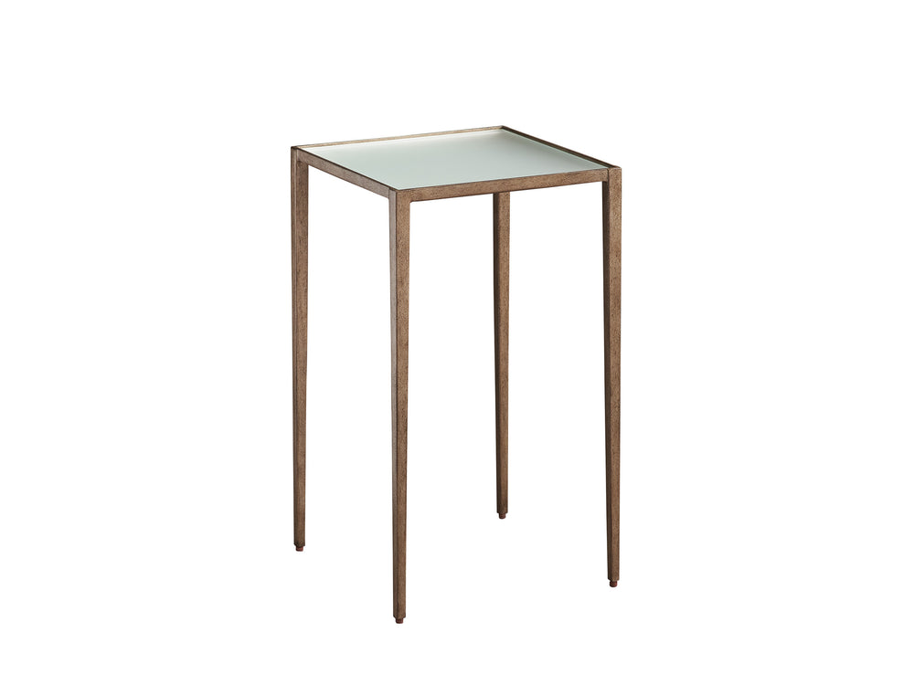 Lexington Barclay Butera Wyland Accent Table - Elegant Metal Base With Etched Mirrored Glass Top For Timeless Coastal Charm Table Rock  934-951c