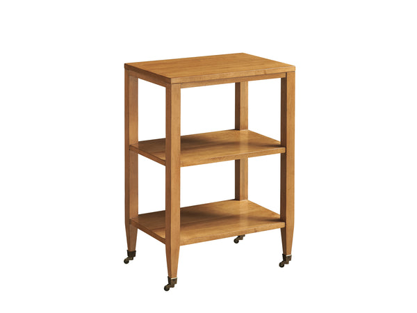 Lexington Barclay Butera Legion Accent Table - Timeless Design With Wooden Shelves And Brass Casters For Cozy Living Spaces Table Rock  934-952