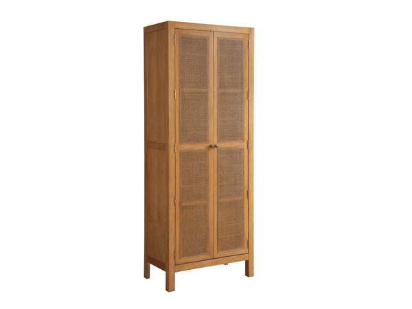 Lexington Barclay Butera Surf Storage Cabinet With Woven Cane Doors, Adjustable Shelves, Soft-close Drawers & Cord Management Table Rock  934-975