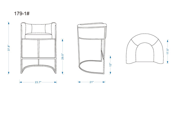 English Elm Cosmopolitan Metal Upholstered Barstool with Geometric Frame, Faux Leather Seat, High-Density Foam Comfort Camel B365P398446