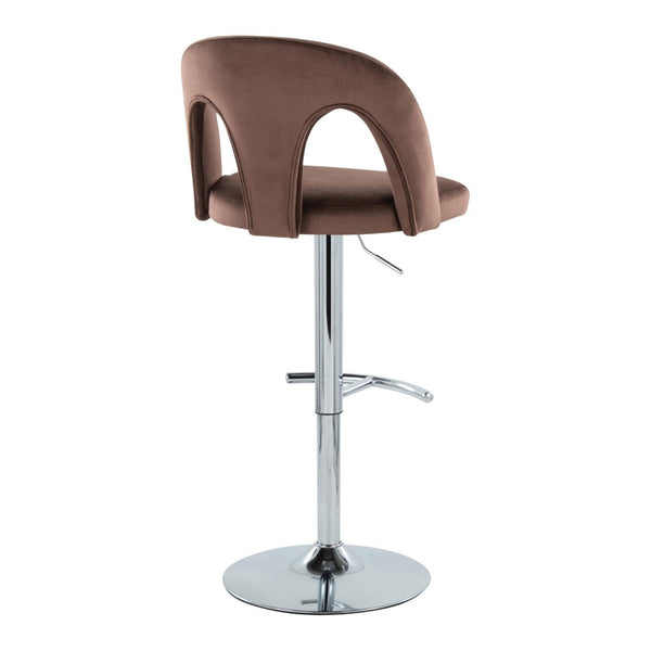 English Elm Adjustable Velvet Swivel Barstools with Chrome Base Set of 2 for Kitchen Island B202S01959