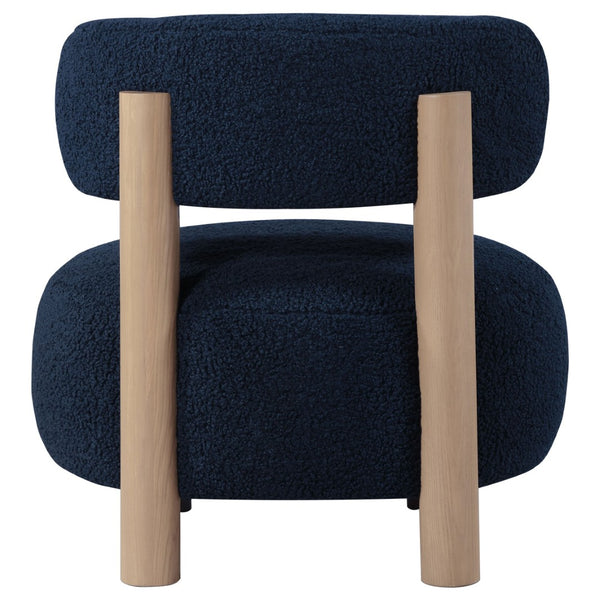 English Elm Calianna Boucle Barrel Accent Chair with Oak Legs for Living Room or Bedroom Blue B062P451997