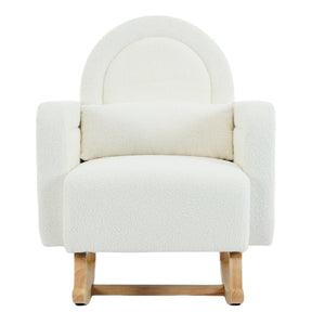 English Elm Christopher Knight Home® - Accent Rocking Chair In Cream Teddy Velvet - Ergonomic Design, Gentle Rocking, Ultimate Comfort! N765P263907W