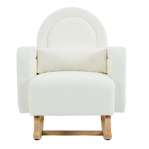 English Elm Christopher Knight Home® - Accent Rocking Chair In Cream Teddy Velvet - Ergonomic Design, Gentle Rocking, Ultimate Comfort! N765P263907W