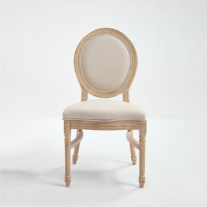 English Elm French Country Dining Chairs Set Of 2 - Elegant Upholstered, Stackable & Versatile For Any Space W3426P324205