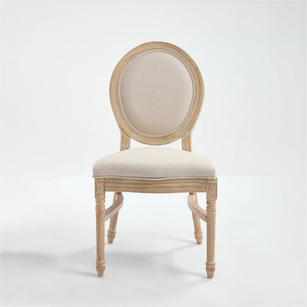 English Elm French Country Dining Chairs Set Of 2 - Elegant Upholstered, Stackable & Versatile For Any Space W3426P324205