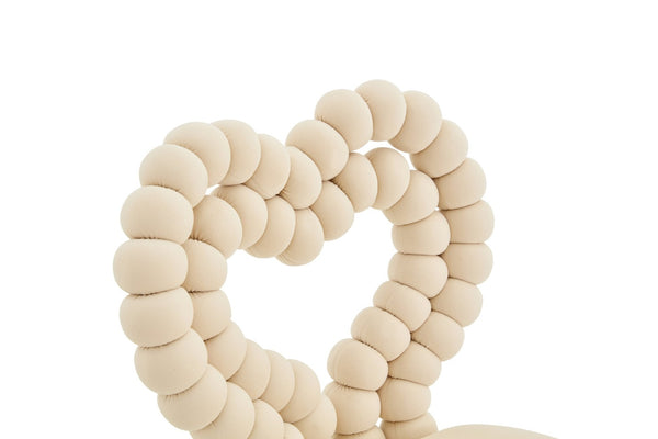 English Elm Unique Heart Shaped Bubble Tufted Velvet Accent Chair Glam Metal Frame Vanity Seat Beige,Gold W3875P446139