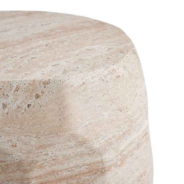 English Elm Christopher Knight Home® - Outdoor/Indoor Lightweight Concrete Side Table - Elegant Travertine Finish For Versatile Spaces N773P253798Z