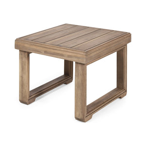 English Elm Christopher Knight Home® - WESTCHESTER Acacia Side Table Brown Rustic Outdoor Accent Table 20x20x15.75 Durable Patio Charm 69077.00BBGE
