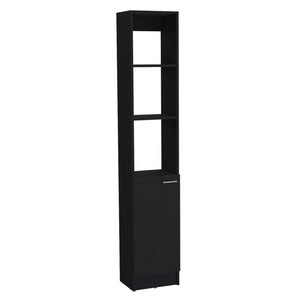 English Elm Linen tall storage cabinet with single door and 6 adjustable shelves, sleek handle and modern finish Black 46 L x 18.8 W x 5.11 H B097P199754