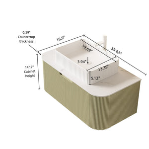 English Elm Dina Floating Bathroom Vanity Sintered Stone Top Glass Basin Striped Plywood Cabinet W2615S00174
