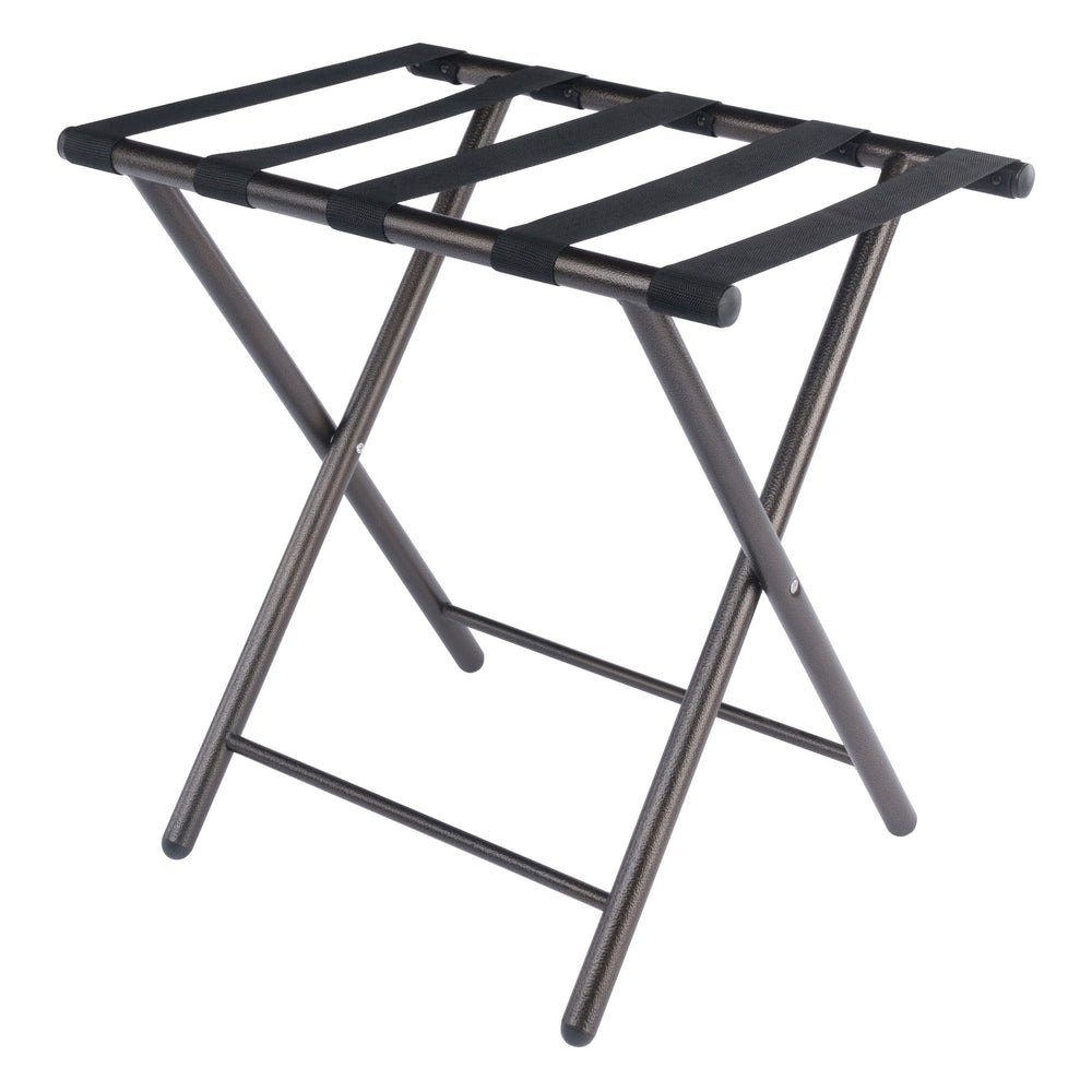 Winsome Wood Tavin Luggage Rack - Antique Bronze Metal Stand With Nylon Straps For Guestroom & Travel Needs Antique Bronze Metal ,Nylon 93522-winsome-wood