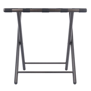Winsome Wood Tavin Luggage Rack - Antique Bronze Metal Stand With Nylon Straps For Guestroom & Travel Needs Antique Bronze Metal ,Nylon 93522-winsome-wood