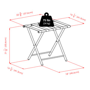 Winsome Wood Tavin Luggage Rack - Antique Bronze Metal Stand With Nylon Straps For Guestroom & Travel Needs Antique Bronze Metal ,Nylon 93522-winsome-wood