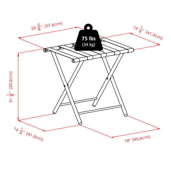 Winsome Wood Tavin Luggage Rack - Antique Bronze Metal Stand With Nylon Straps For Guestroom & Travel Needs Antique Bronze Metal ,Nylon 93522-winsome-wood