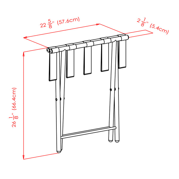Winsome Wood Tavin Luggage Rack - Antique Bronze Metal Stand With Nylon Straps For Guestroom & Travel Needs Antique Bronze Metal ,Nylon 93522-winsome-wood