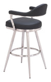 Vagur Swivel Barstool Black 110045 Zuo Modern