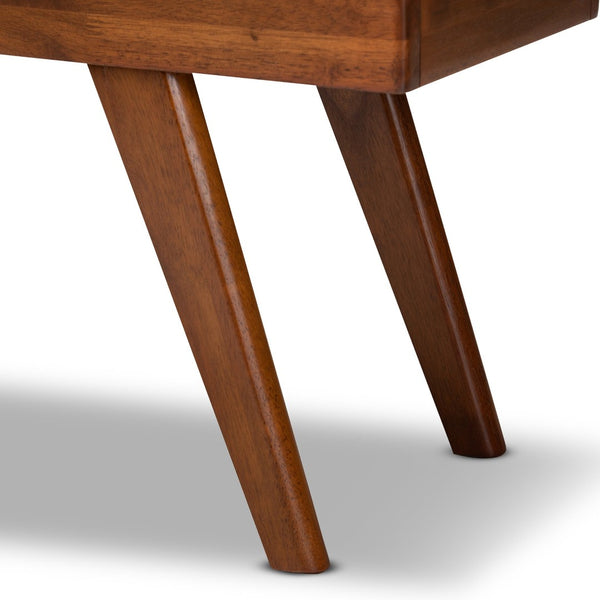 Baxton Studio Baxton Studio Alona Mid-Century Modern Upholstered Wood Dining Bench for Stylish Seating Solutions Light Alona-Medium Oak/Light Grey-Bench