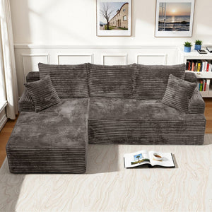 English Elm Modern Chenille Sectional Sofa with Chaise Modular L Shape for Living Room W3653P443574