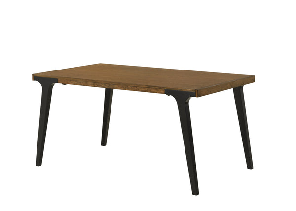English Elm Hillary Walnut & Black Dining Table with 2 Leaves — 35"D x 59–83"W, 18mm Top, Rubberwood/MDF Veneer B2726P303028