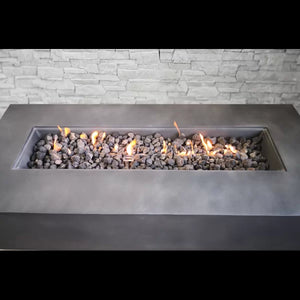 English Elm Concrete Propane Outdoor Fire Pit Table