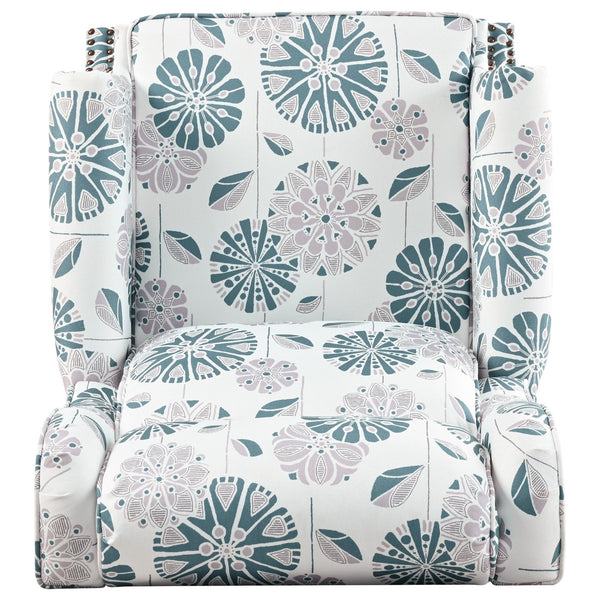 English Elm Christopher Knight Home® - 29.75" Push Back Recliner Chair with Wingback Design, Gourd Wooden Legs, Polyester Upholstery, Cozy Comfort White N763P201072Z