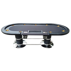English Elm Ino Design Oval Poker Table with Waterproof Felt Cup Holders and Locking Steel Drop Box W2748S00001
