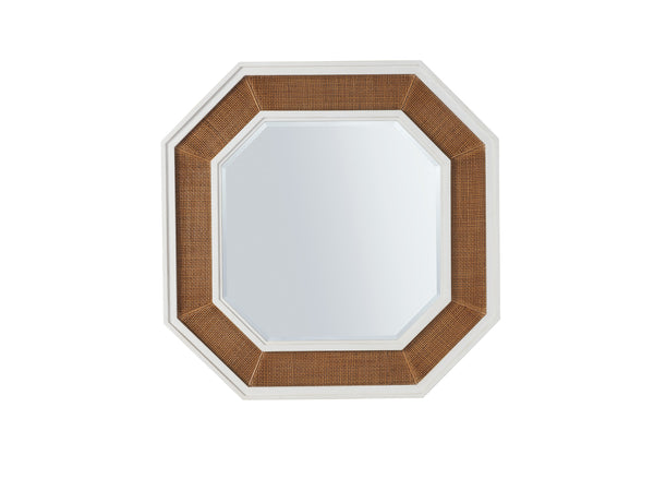 Lexington Barclay Butera Thalia Octagonal Mirror – Elegant Wooden Frame With Woven Cane And Beveled Glass For Timeless Charm Tides  935-204