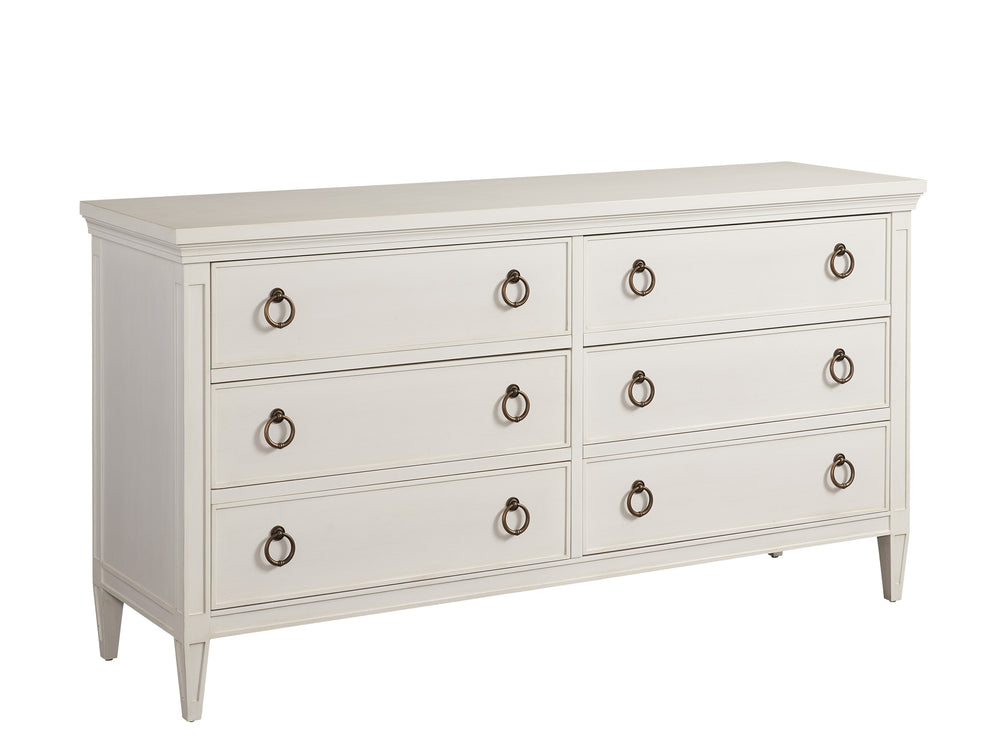 Lexington Barclay Butera Hobie Double Dresser With 6 Soft-close Drawers And Custom Pendant Hardware For Timeless Style Tides  935-222