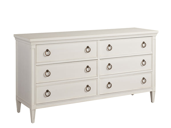 Lexington Barclay Butera Hobie Double Dresser With 6 Soft-close Drawers And Custom Pendant Hardware For Timeless Style Tides  935-222