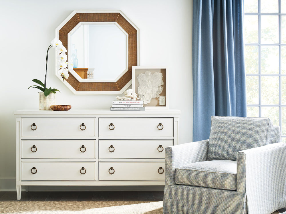 Lexington Barclay Butera Hobie Double Dresser With 6 Soft-close Drawers And Custom Pendant Hardware For Timeless Style Tides  935-222