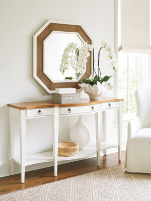 Lexington Barclay Butera Thalia Octagonal Mirror – Elegant Wooden Frame With Woven Cane And Beveled Glass For Timeless Charm Tides  935-204