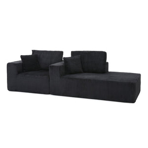 English Elm 109'' Modular L-shape Sectional Deep Seat Corduroy Couch for Living Room Lounge W1117S00304
