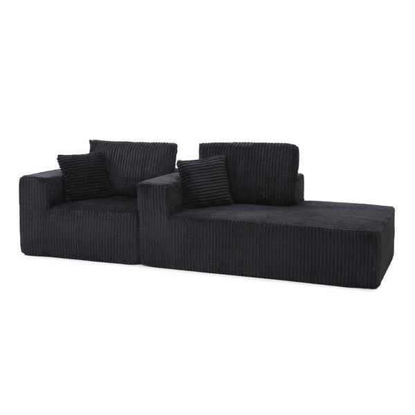 English Elm 109'' Modular L-shape Sectional Deep Seat Corduroy Couch for Living Room Lounge W1117S00304