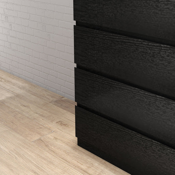 English Elm 4 Drawer Dresser Modern Black 31.5" Handle-Free Chest - 4 Spacious Drawers, Sleek Durable Storage Organizer W3151P288870