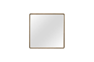 English Elm Small Mirror Elm Veneer Frame in Peppercorn Finish — Rounded Corners, Durable Glass, Modern Accent Mirror for Walls Light Brown 40 L x 40.5 W x 4.25 H B2699P402557
