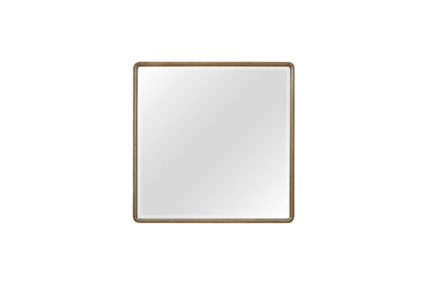 English Elm Small Mirror Elm Veneer Frame in Peppercorn Finish — Rounded Corners, Durable Glass, Modern Accent Mirror for Walls Light Brown 40 L x 40.5 W x 4.25 H B2699P402557