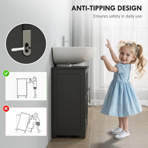 English Elm Bathroom Under Sink Cabinet Dark Green Mdf with Double Doors and Adjustable Shelf T3971P401673
