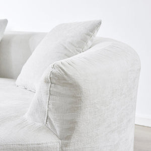 English Elm 111" L Shaped Cloud Sofa Plush Chenille Upholstered High Density Foam Apartment Living Room Beige W1669S00057